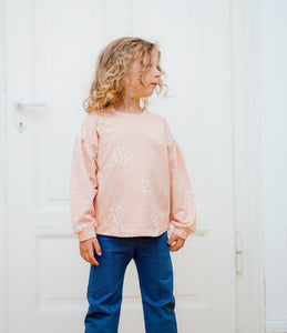 Kids blouse sewing pattern, modern girl's sweatshirt