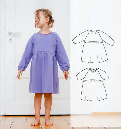 kids dress sewing pattern, baby doll dress pattern