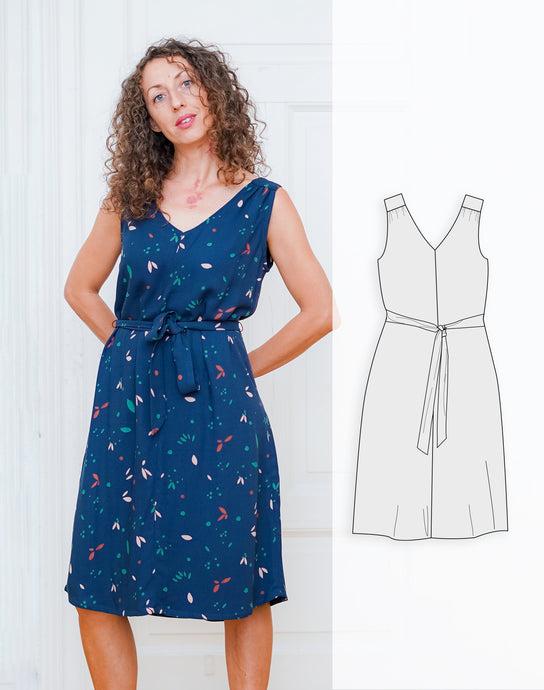 Woman's summer dress sewing pattern