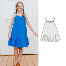 irl wearing the Poppy Dress sewing pattern made in double gauze fabric