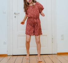 Kids summer jumpsuit sewing pattern designed for linen and cotton fabrics