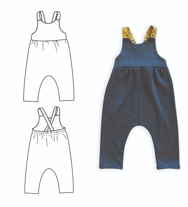 Girl's dungaree sewing pattern