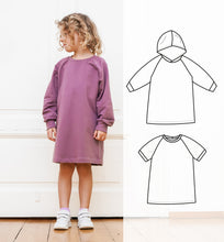 hooded sweatshirt dress sewing pattern for kids
