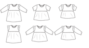 Ruffle sleeve Dress, Tunic and Top pattern
