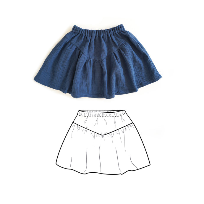 Kids skirt pattern, tiered skirt pdf
